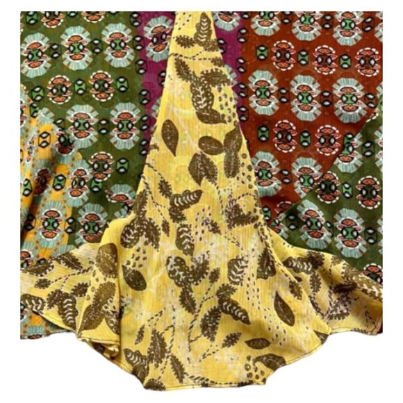 Zara NWT RARE Multicolor Printed Blouse With Bow Tie and Beaded Tassels Sz Small - Picture 8 of 16